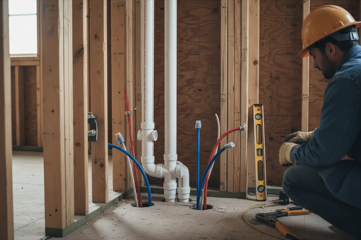 Drain and supply rough-in during Leak Detection in Suisun City